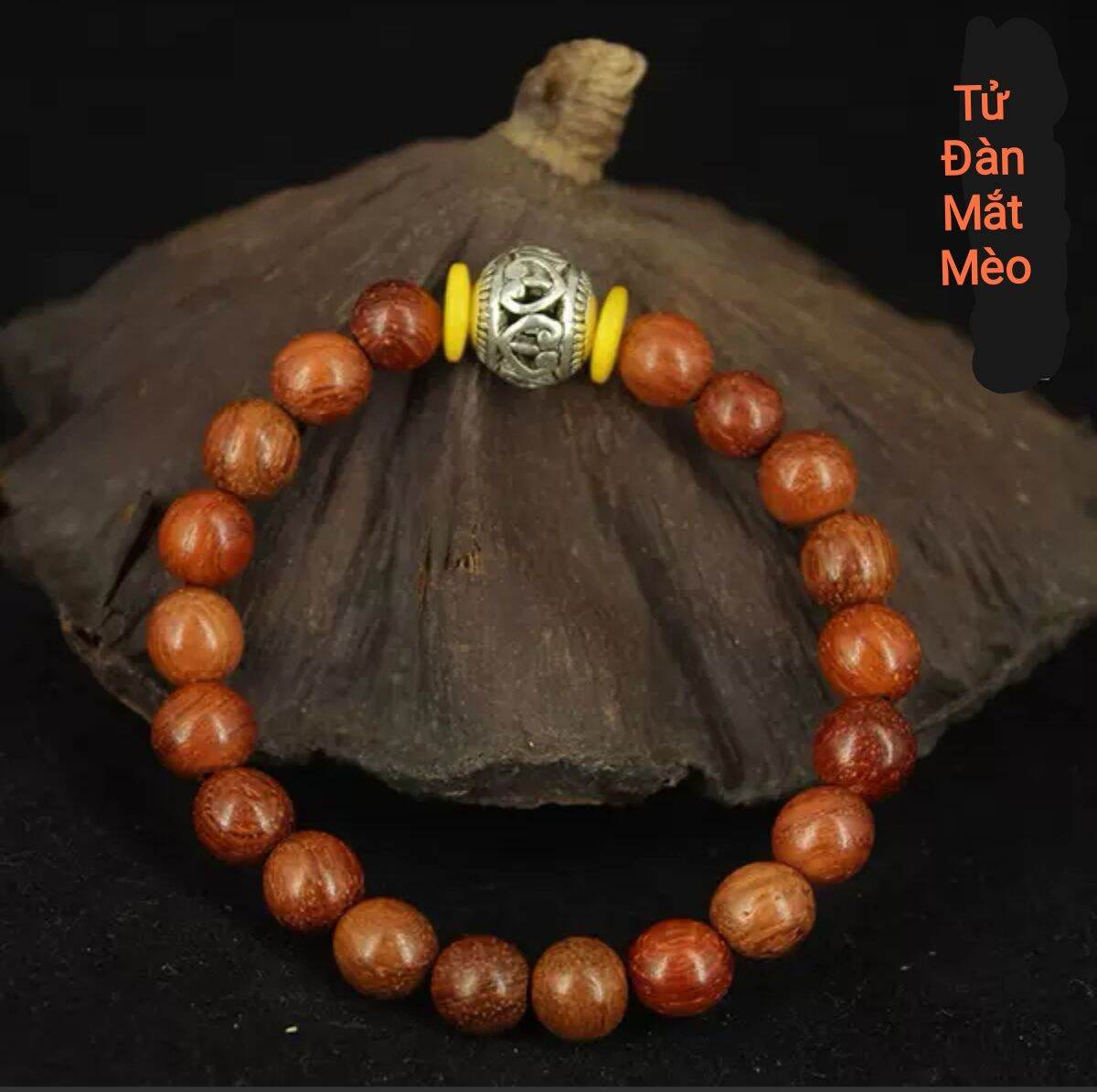 Vòng gỗ danh mộc nam nữ nạm charm bạc
