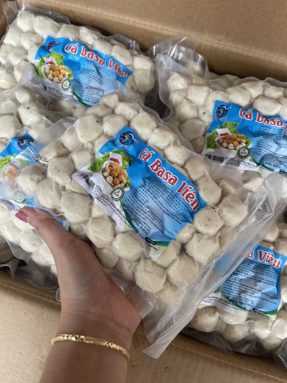 Cá viên basa/Cá viên nhân phô mai, bịch 500g