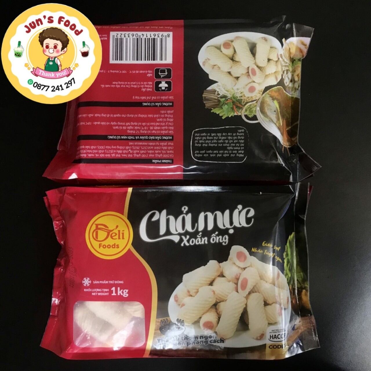 Chả mực xoắn gói 1kg siêu ngon, Giao Hoả tốc Hà Nội