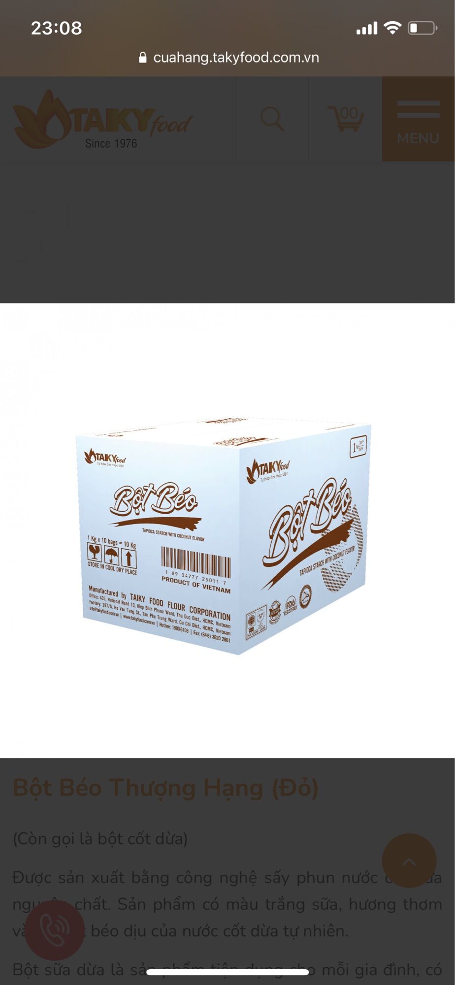 Bột Béo Đặc Biệt Tài Ký 1kg ( Bột nước cốt dừa)