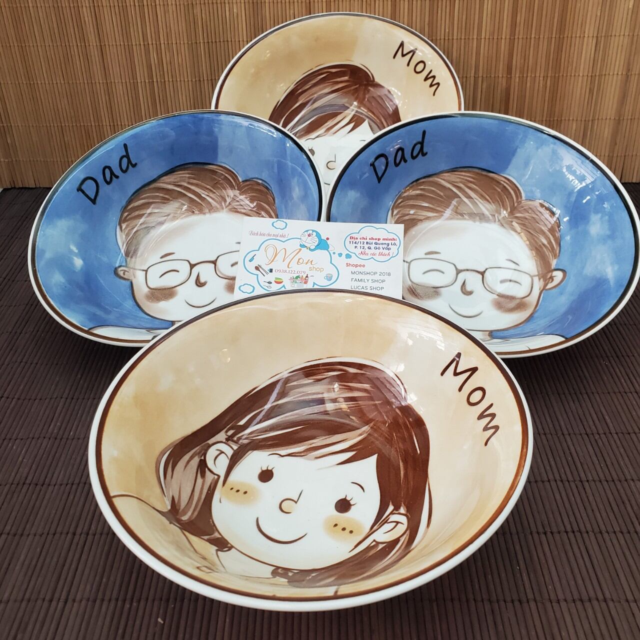 COMBO 2C TÔ TÌNH YÊU 💕 DAD VÀ MOM SIÊU CUTE 😍