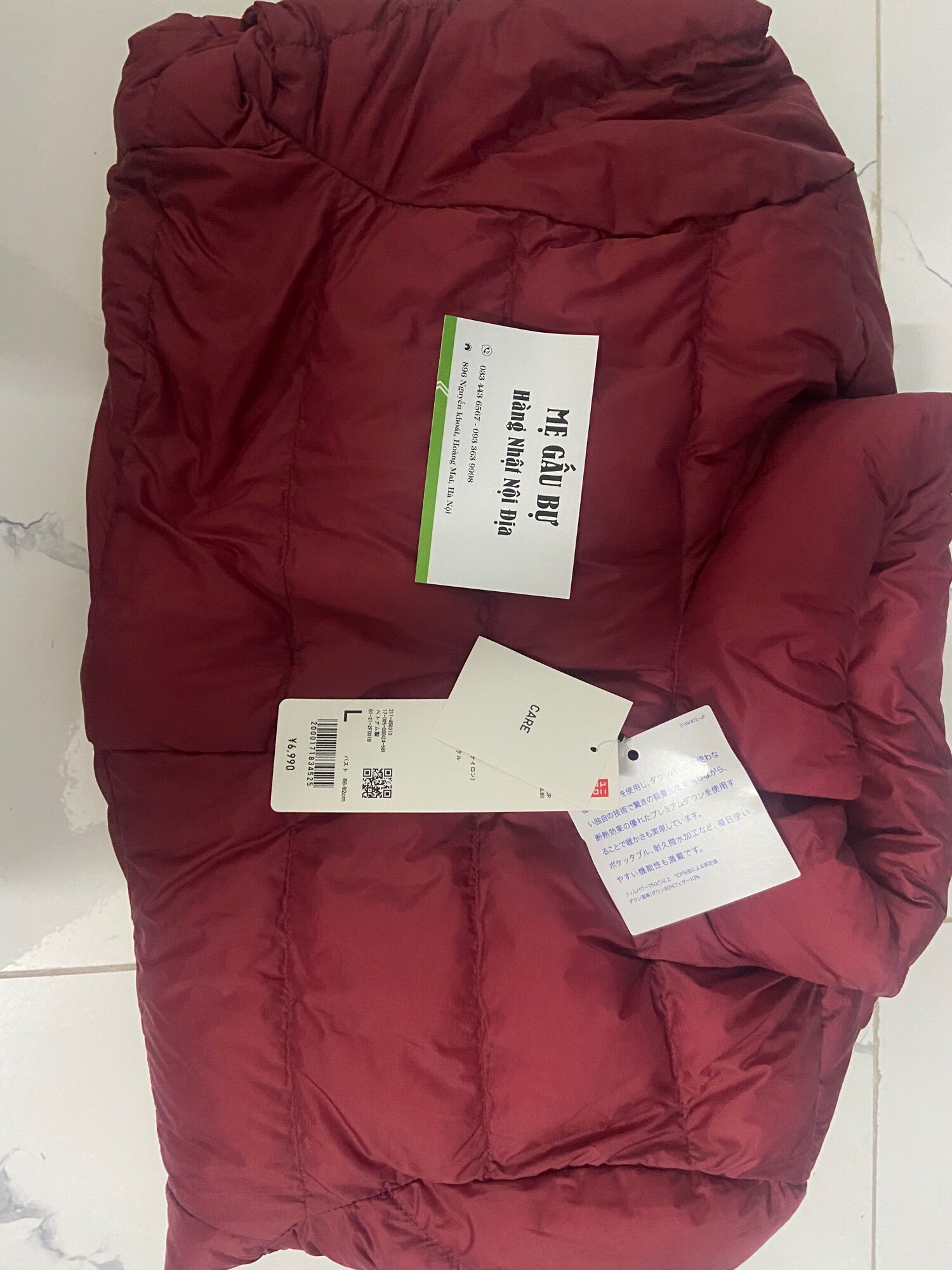 [Sẵn,Hàng Auth, bigsize L, XL] Áo lông vũ Uniqlo cao cấp nội địa Nhật