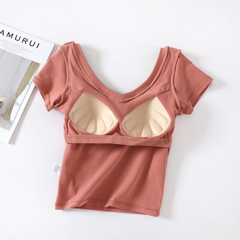 Áo thun cotton cổ V [ảnh thật]