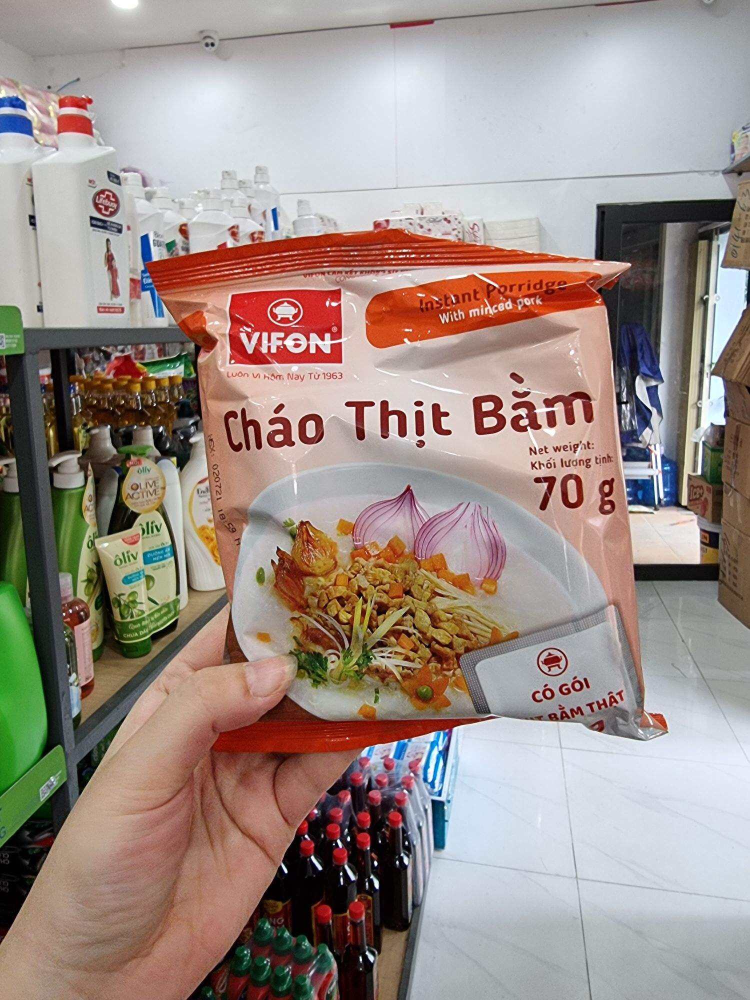 Combo 10 gói cháo thịt bằm Vifon có gọi thịt bằm thật 70g