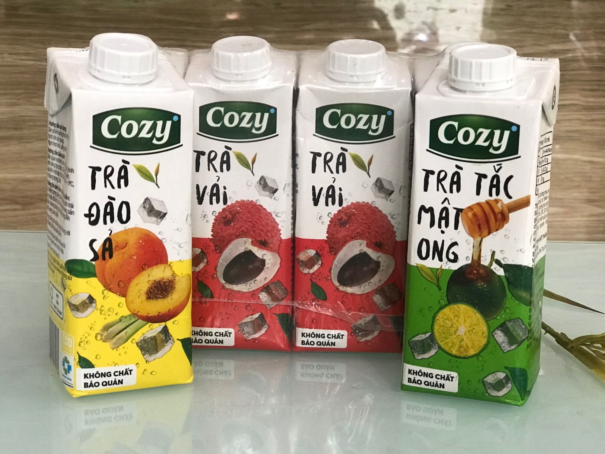 [HCM]1 thùng Trà Cozy Hoa Quả 3 vị /Đào Sả/Vải Tắc Mật Ong/ 6 lốc (24 hộp)