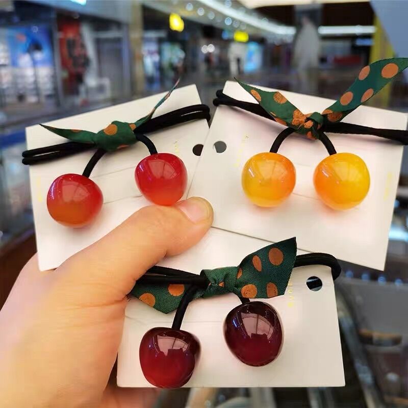 Dây Buộc Tóc Quả Cherry Phong Cách Hàn Quốc dễ thương