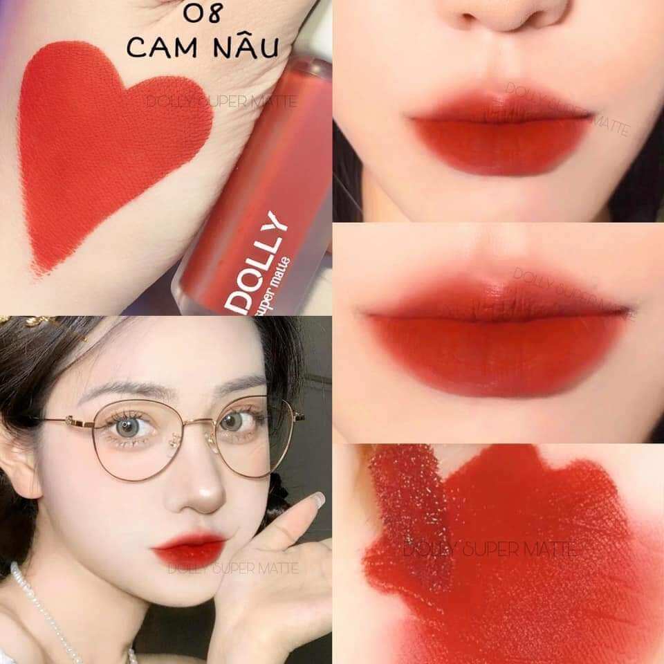 Son kem dolly màu cam nâu 08