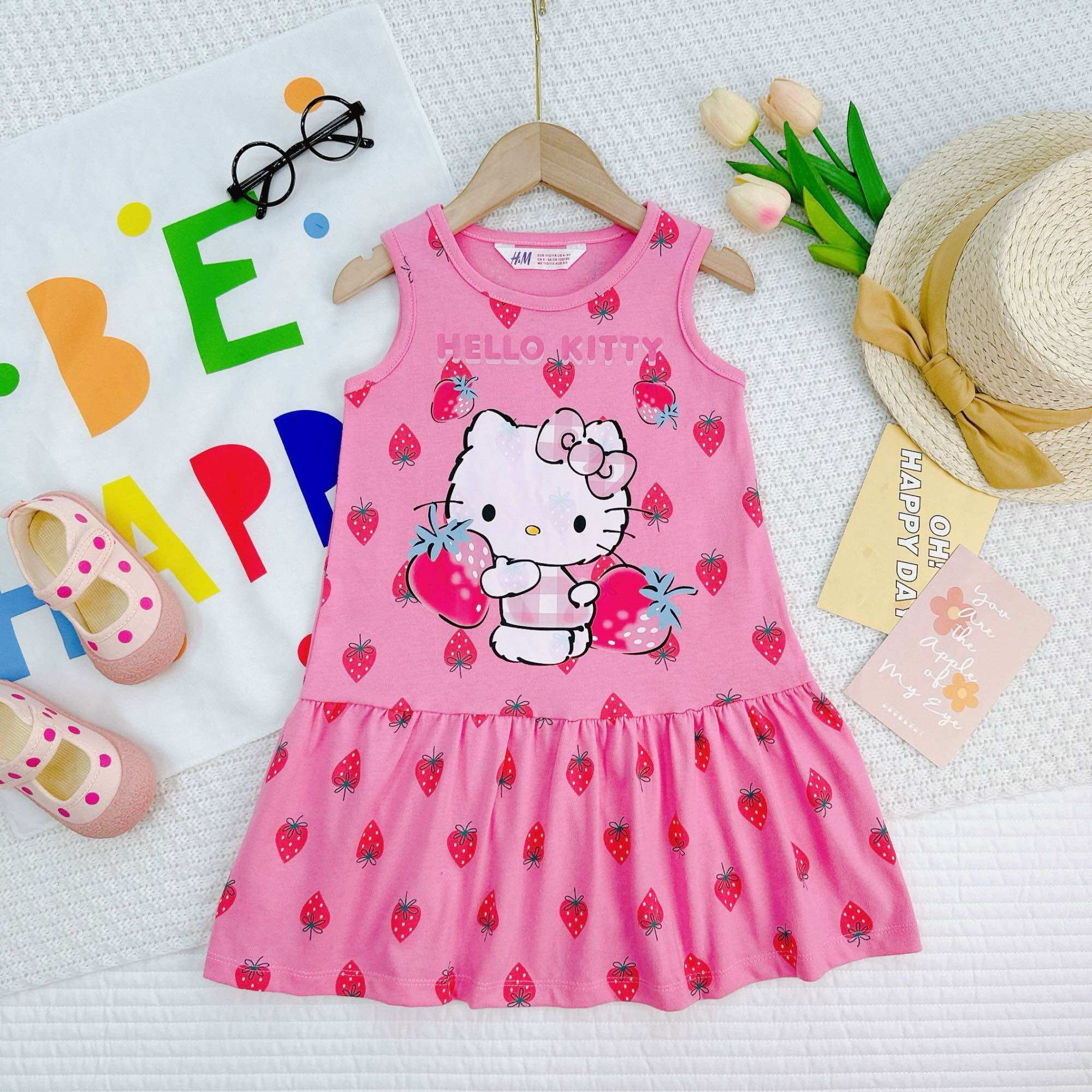 Váy Thun cotton tay ngắn Elsa, Pony, Micky Helokity