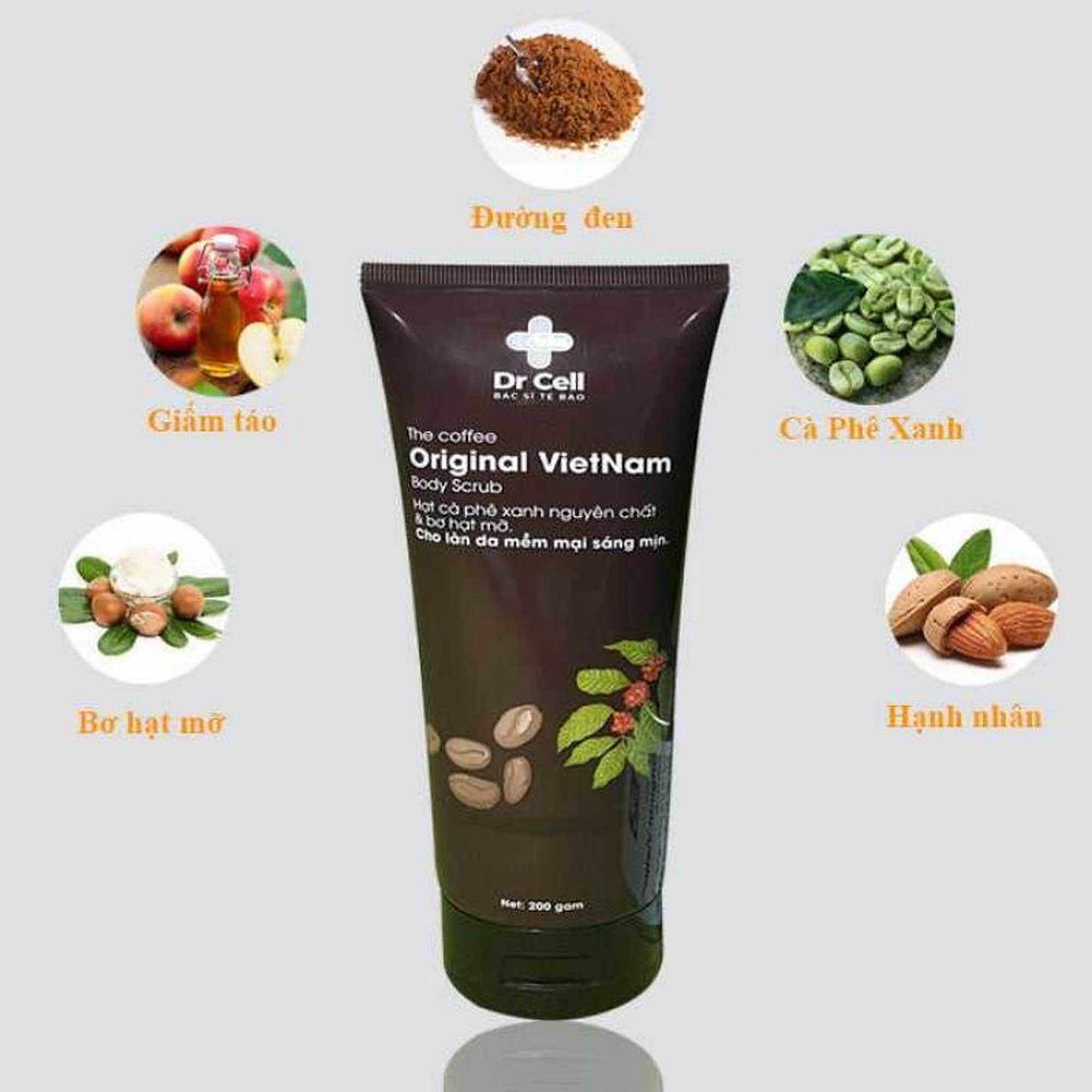 TẨY DA CHẾT BODY TỪ HẠT CÀ PHÊ XANH VÀ BƠ HẠT MỠ LÀM SẠCH VÀ DƯỠNG DA MỀM MỊN - DR CELL CHÍNH HÃNG