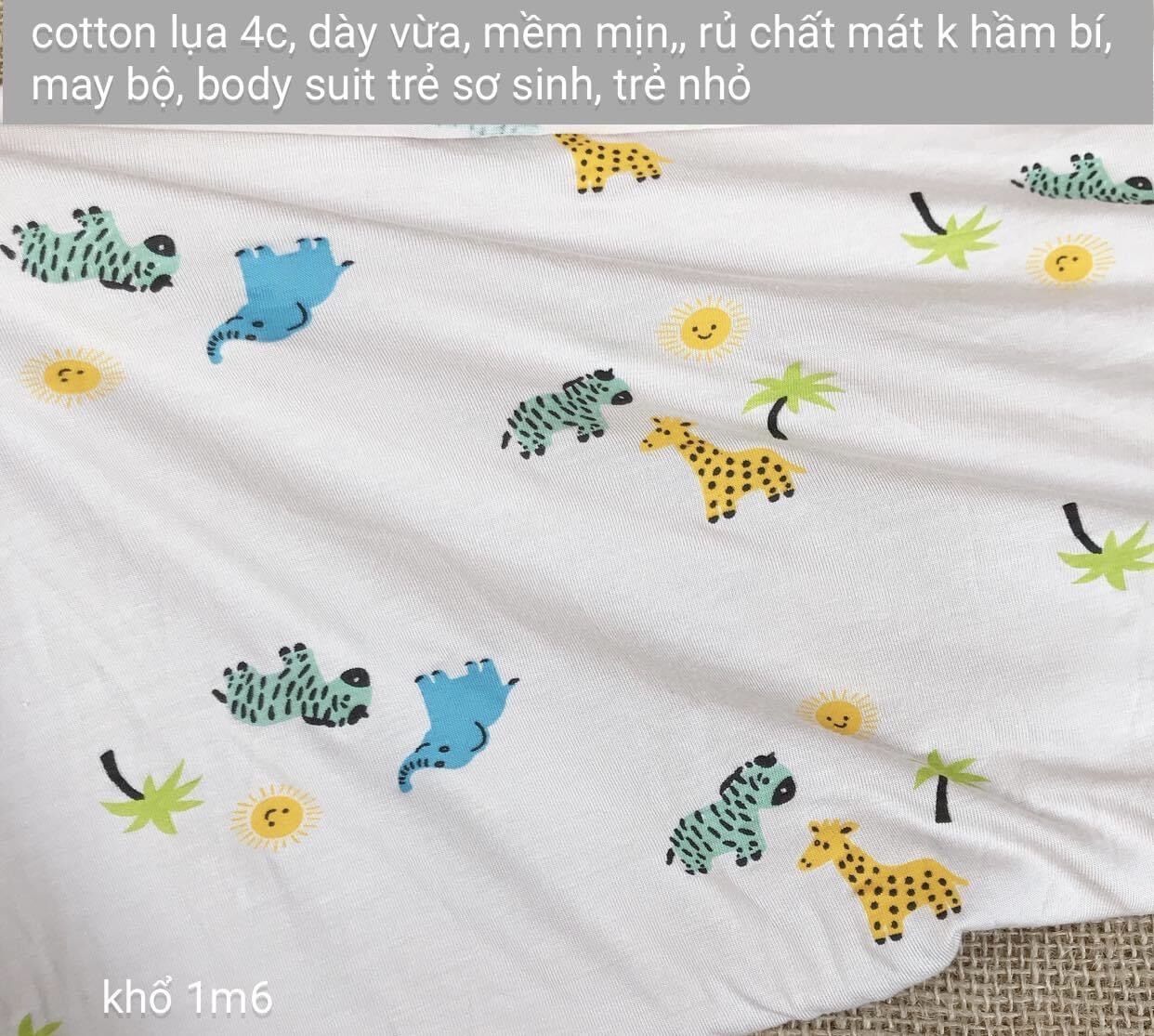 Vải cotton may đồ Hàn Quốc cho bé