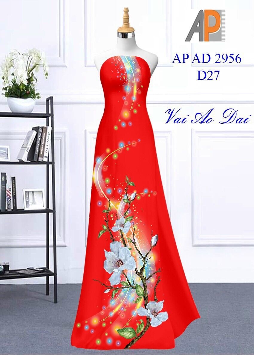 Vải áo dài in hoa 3D