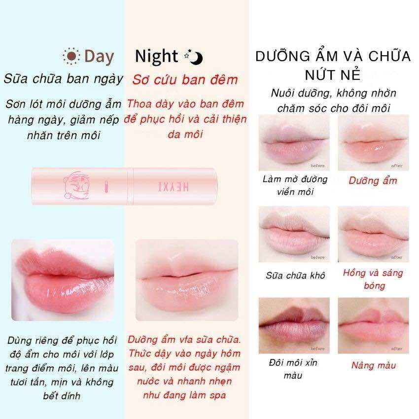 Set 2 son dưỡng căng mọng môi heyxi