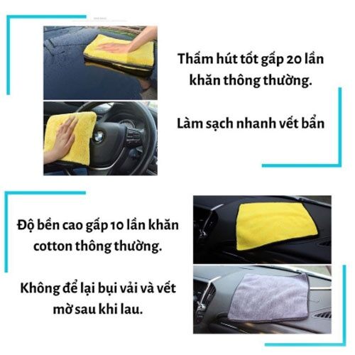 Khăn lau ô tô cao cấp Microfiber