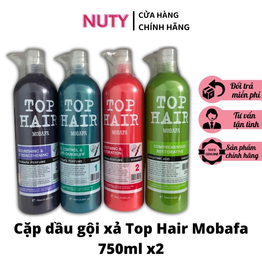 Cặp dầu gội xả phục hồi chuyên sâu top hair, cặp 750mlx2
