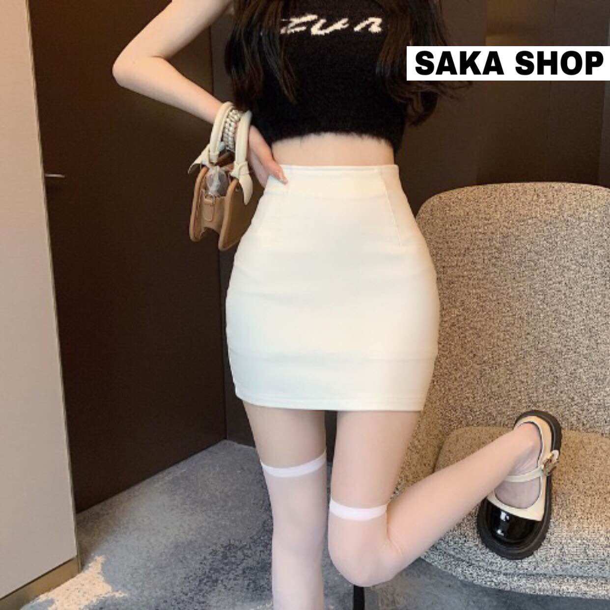 Chân váy công sở ngắn ôm thun gân dày mịn co giãn
