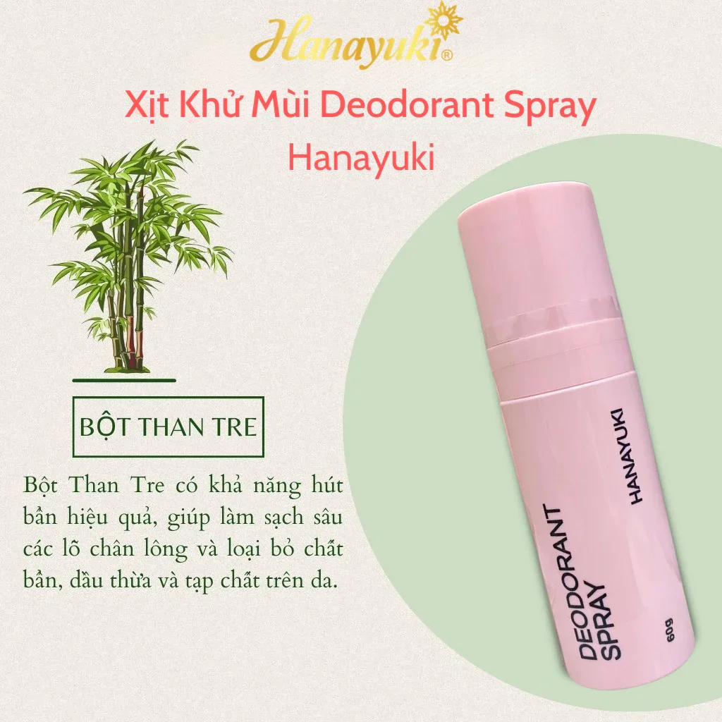 Xịt thơm khử mùi cơ thể Hanayuki Deodorant Spray