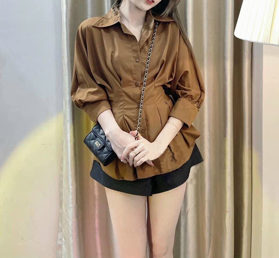 55-90kg Bigsize ÁO SƠ MI PEPLUM CHIẾT EO