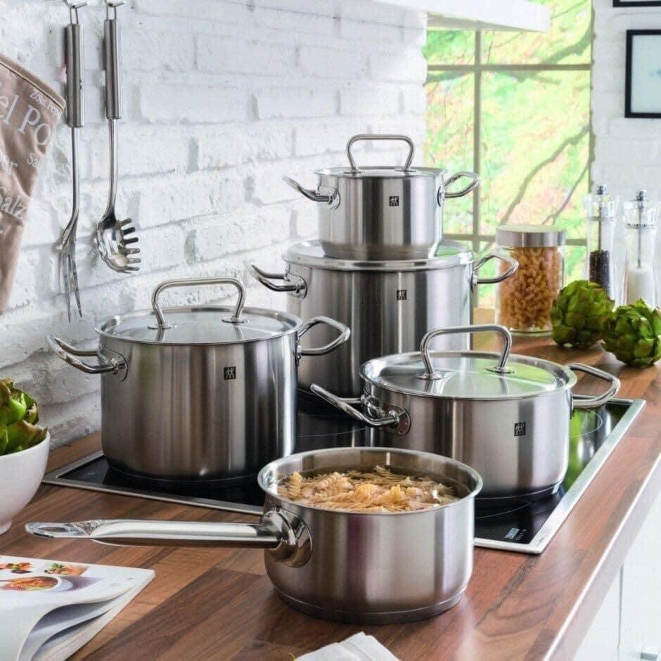 🇩🇪bộ nồi từ cao cấp zwilling twin classic 5 món vung inox sang trọng bền đẹp