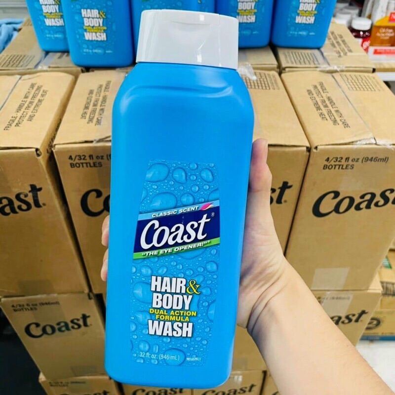 [Hcm]Tắm Gội Coast Hair & Body Wash 946Ml