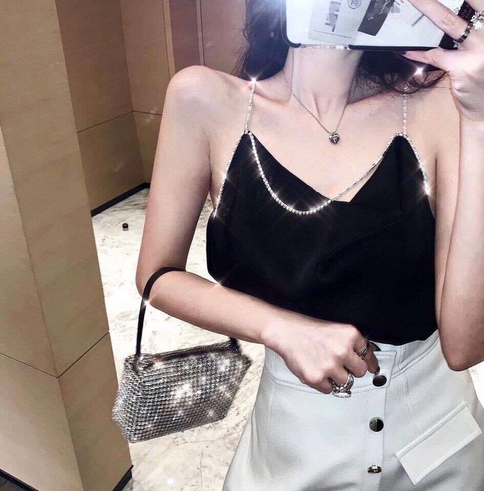 (D002) 1m DÂY ĐÁ 1 HÀNG 2mm và 3mm ( như ảnh là 2mm)