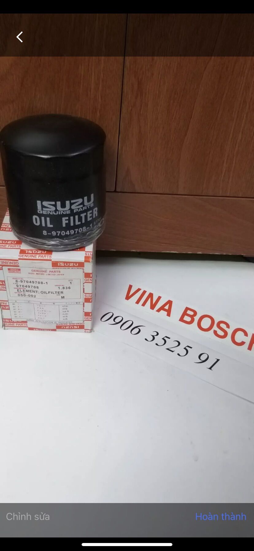 Lọc nhớt dô thành teraco iz49 iz65 isuzu hilander |-bộ 2 sản phẩm 8 - 97049708 -