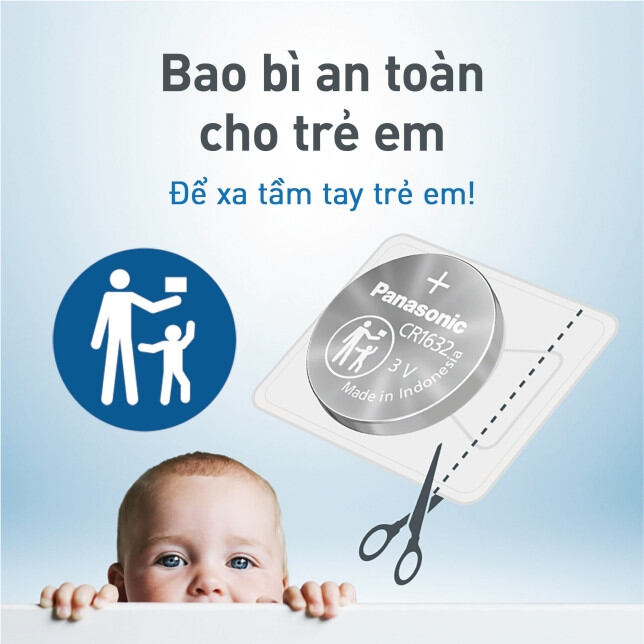 1 Vỉ 5 viên pin nút panasonic CR1632/5BN (Hàng chính hãng)