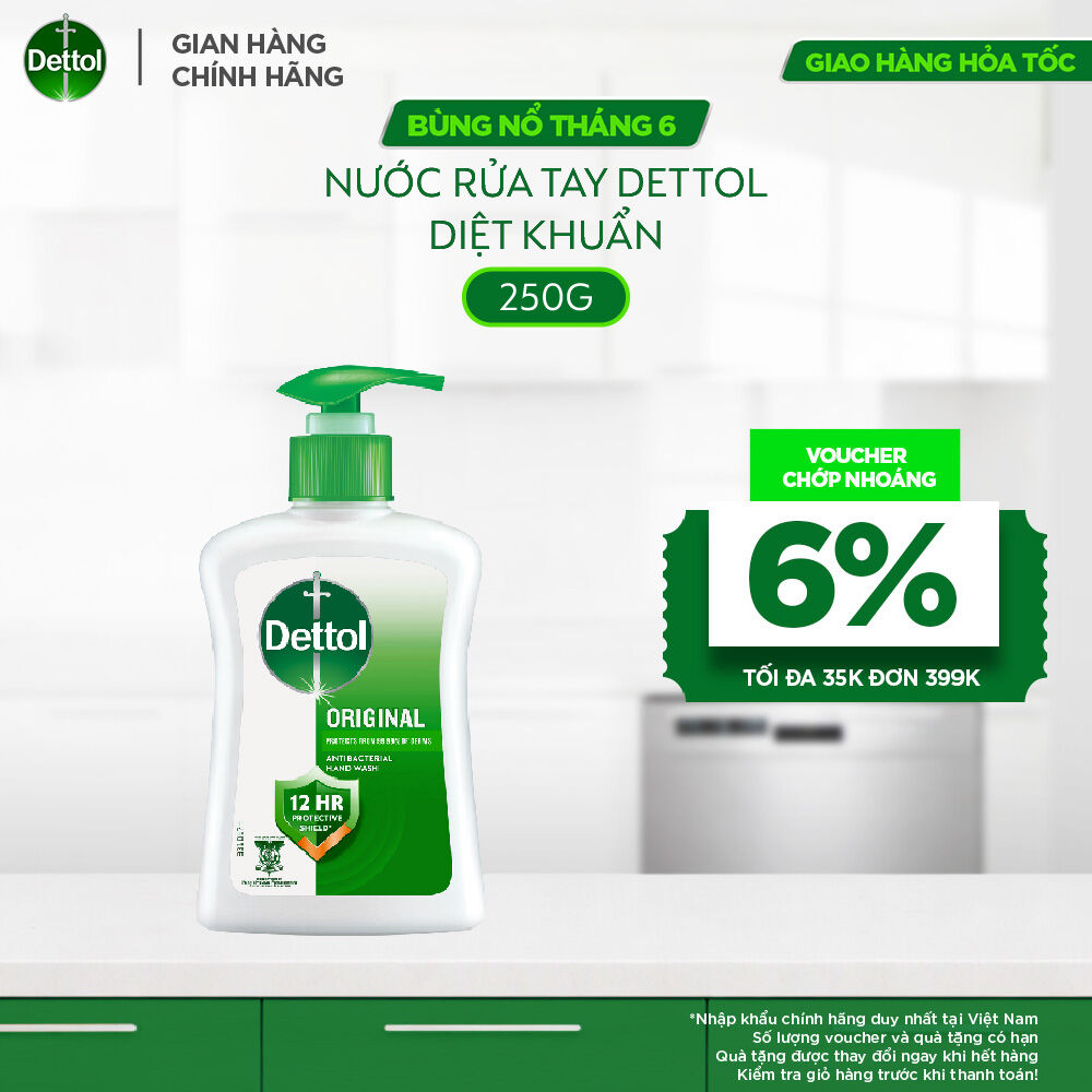 Nước rửa tay diệt khuẩn Dettol - Chai 250g