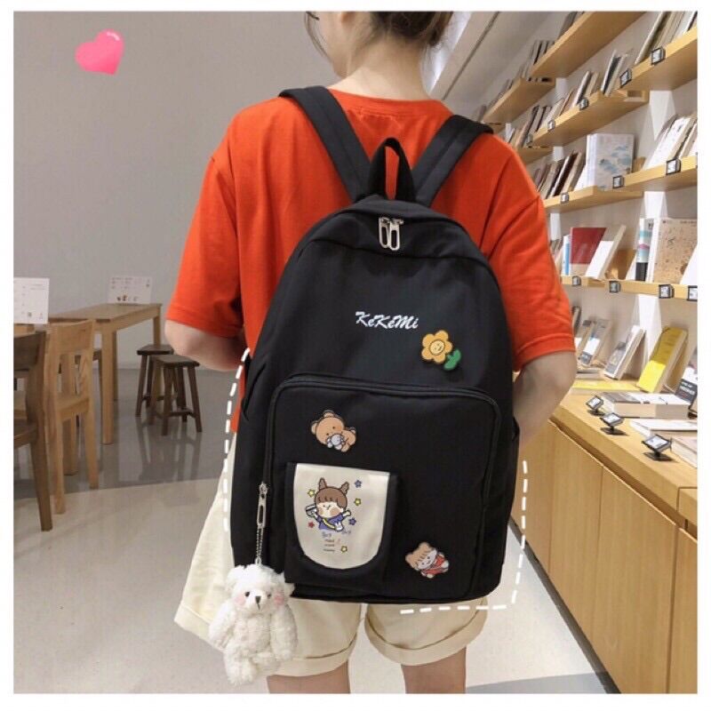 (tặng sticker) Balo thời trang đi học KeKeMi chống nước