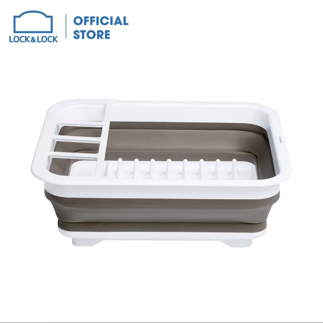 Kệ chén dĩa lock&lock có thể gấp gọn 36357mm- màu trắng- ldr130wht