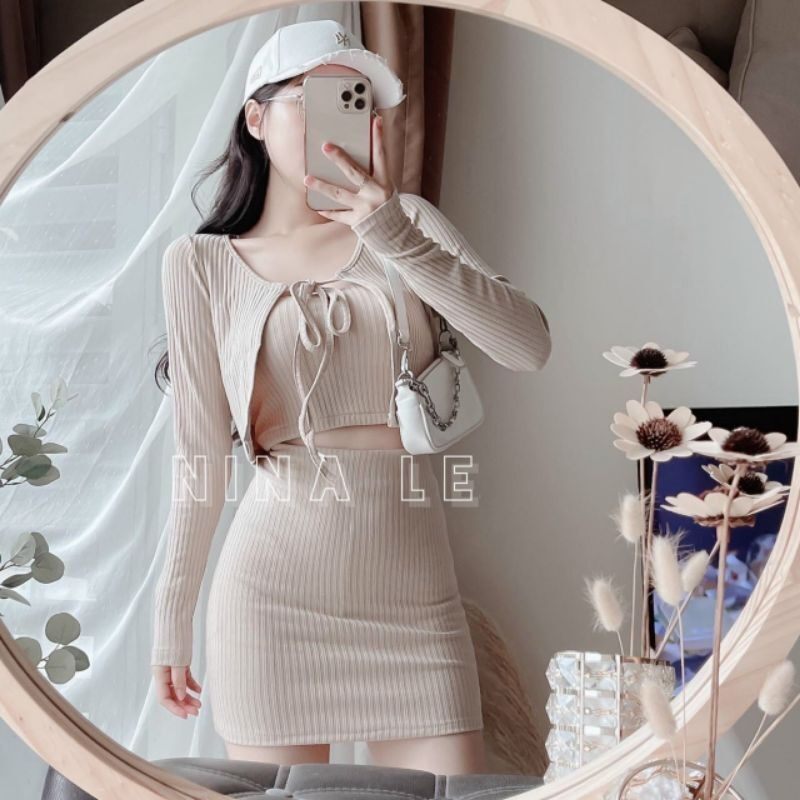 Sét 3 in 1 vải thun gân