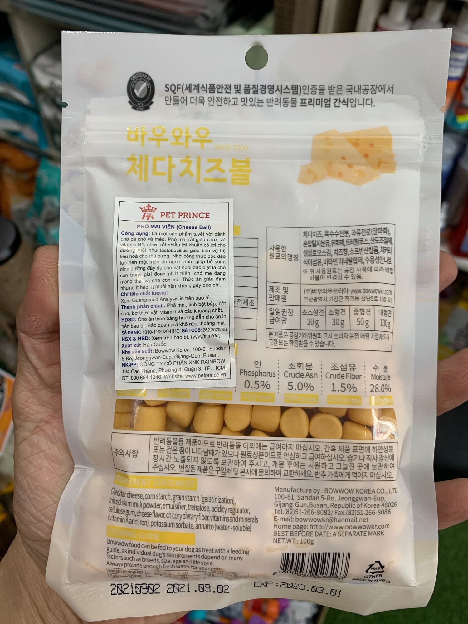 Snack cho chó phô mai viên 100g