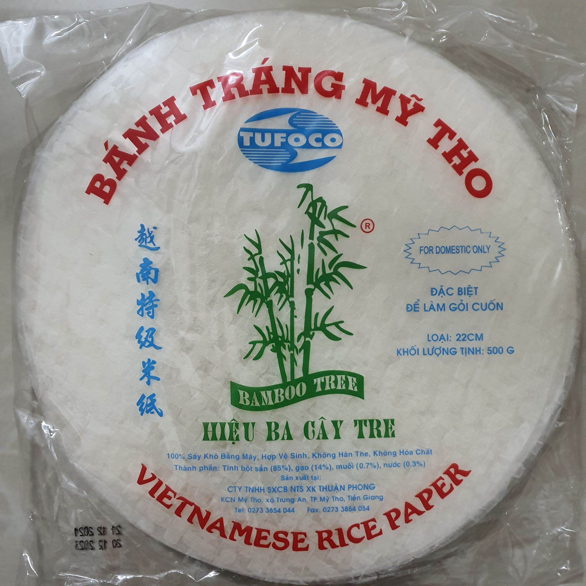Bánh tráng gỏi cuốn Ba Cây tre loại nội địa 22 tròn 500g