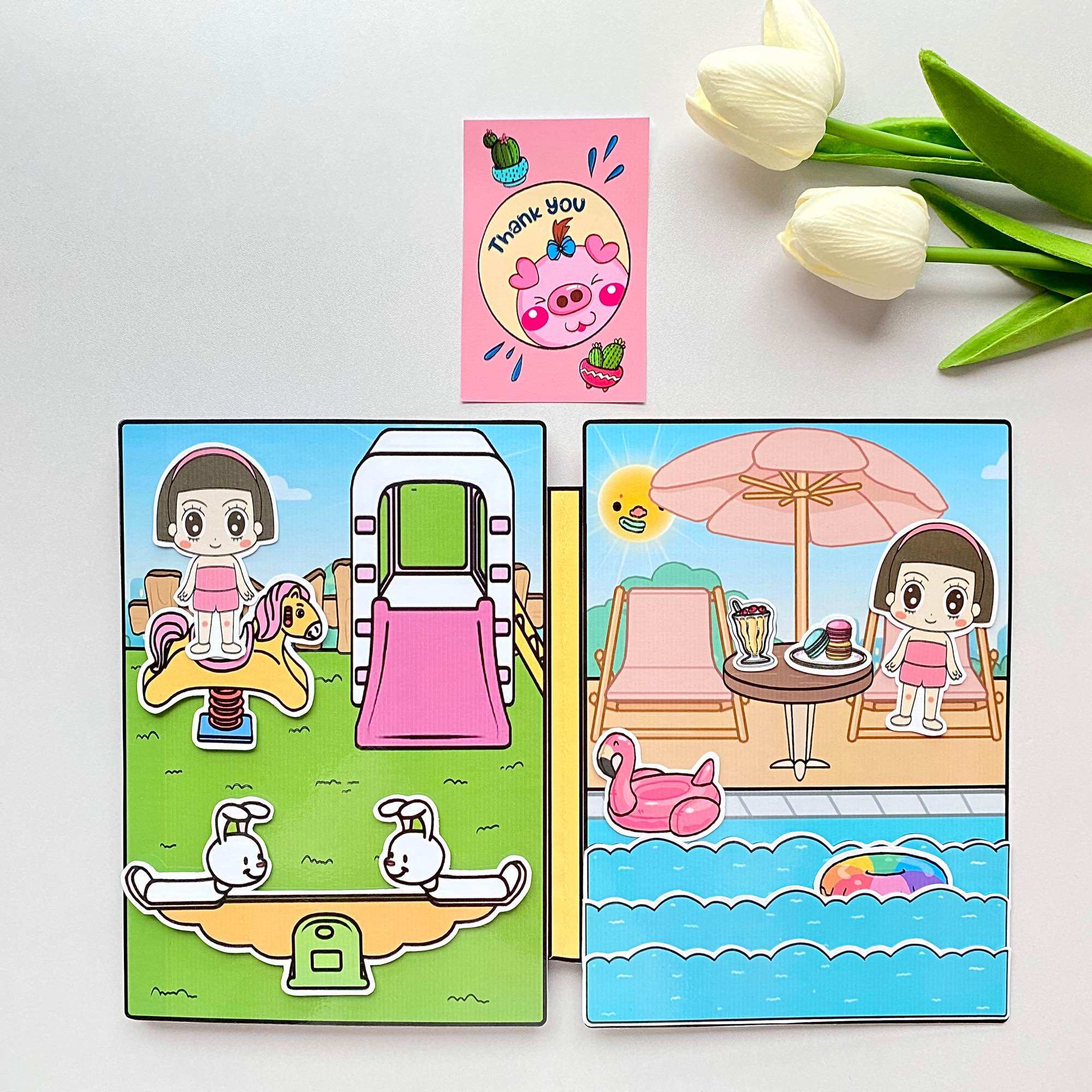 Sách búp bê giấy Jadoo vs Minji