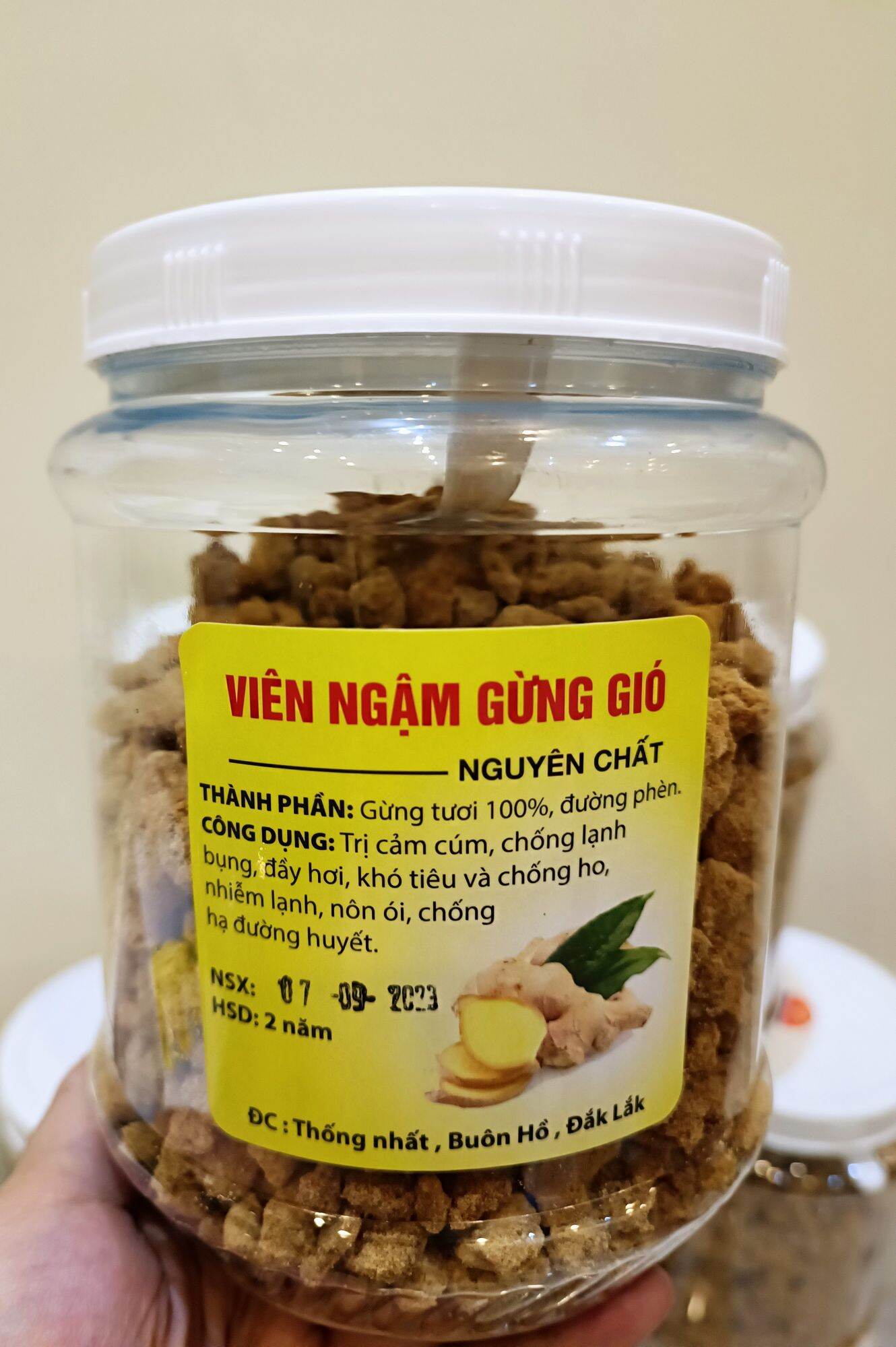 Viên ngậm gừng gió 500gr - mới ngậm cay hơn