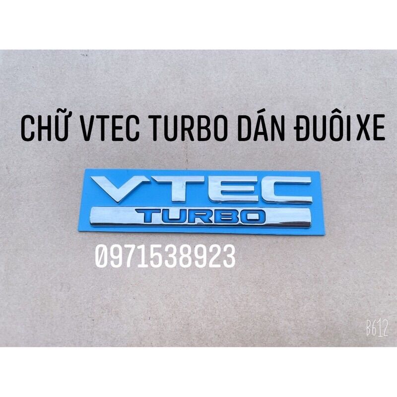 Chữ crv vtec turbo dán đuôi xe