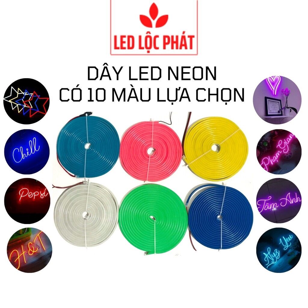 Cuộn 5m dây led neon 12v uốn hình chữ đèn trang trí siêu sáng chống nước
