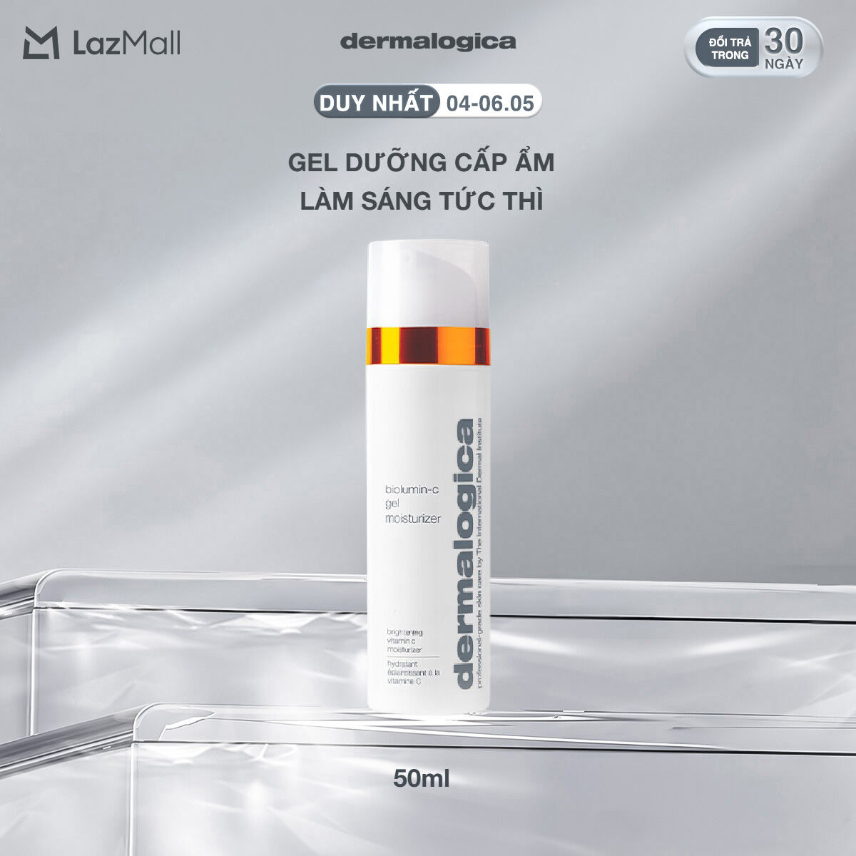 Mới! Kem dưỡng ẩm Dermalogica Biolumin-C Gel Moisturizer dạng gel cho da ẩm mượt, sáng rạng ngời