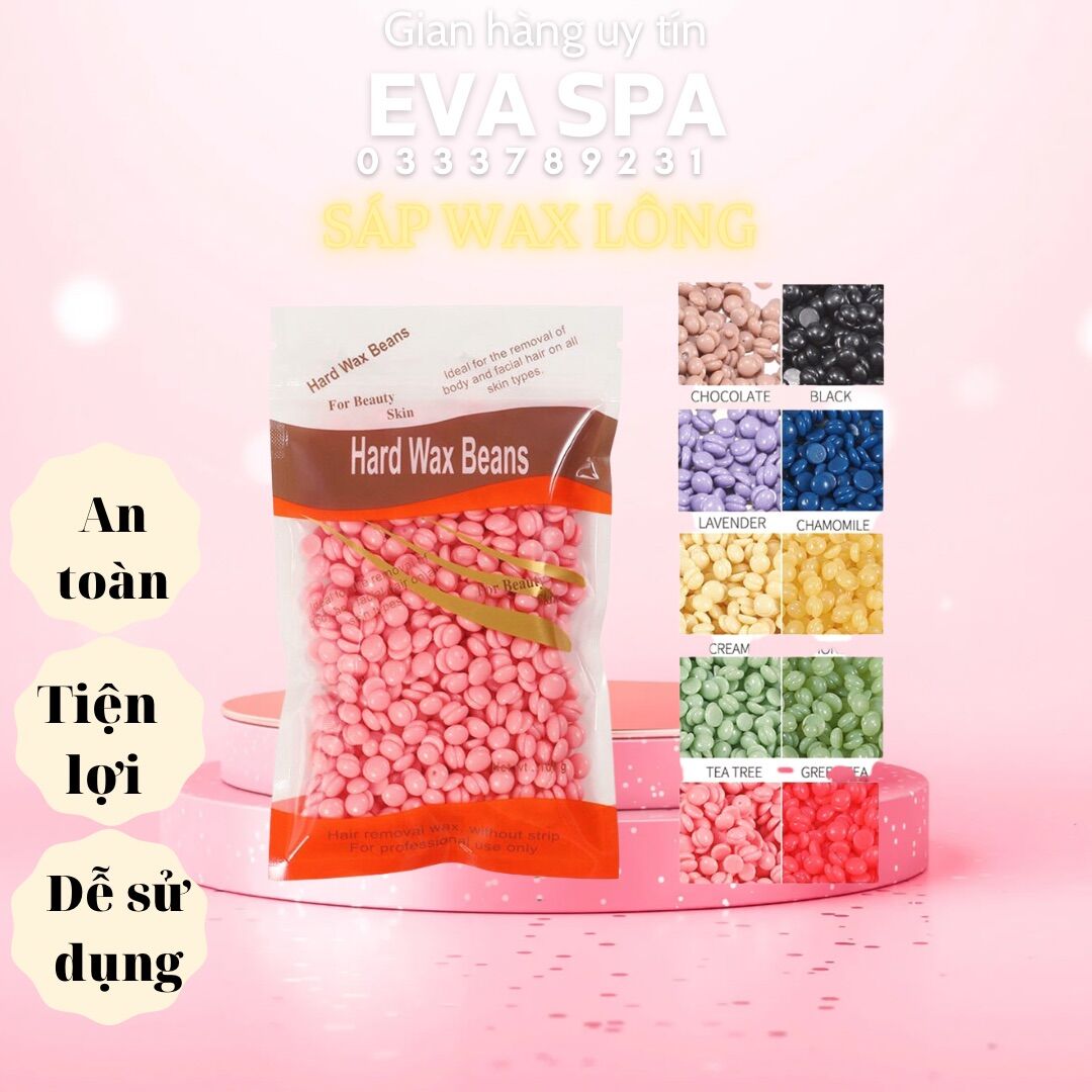 Sáp wax lông nóng HARD WAX BEANS (100g) triệt lông toàn thân - Tặng que gỗ wax lông