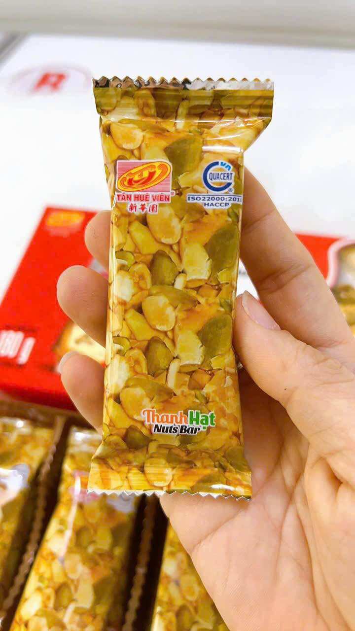 Kẹo thanh hạt Tân Huê Viên (180g, hộp 10 thanh kẹo)