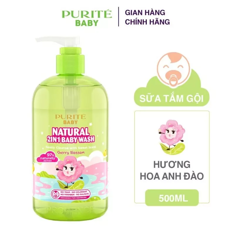 Tắm gội purite nature anh đào 500ml/250ml