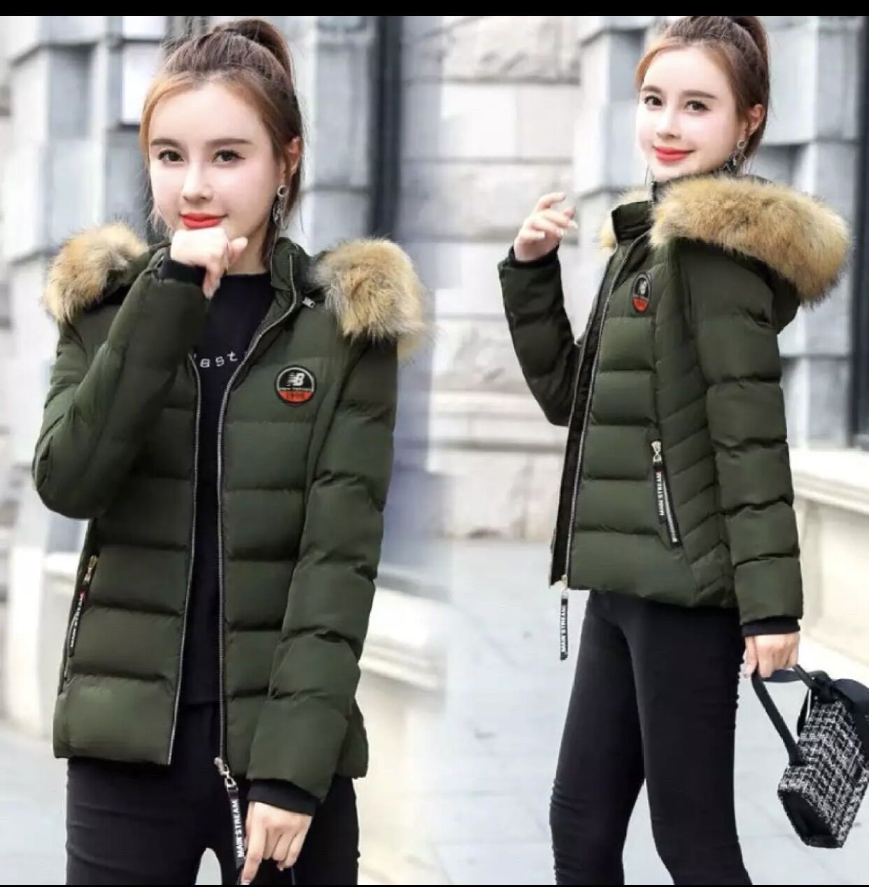 ÁO KHOÁC PHAO NỮ NÓN PHỐI LÔNG (ĐẶC BIỆT NÓN CÓ THỂ THÁO RỜI ĐƯỢC) CỰC ẤM CHO MÙA ĐÔNG LẠNH GIÁ NHIỀU MẦU HHHJ