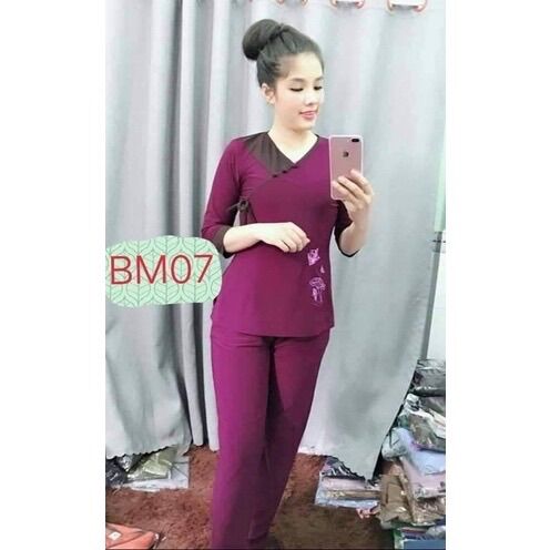 Đồ Lam Đi Chùa ➕Mẩu Thun Tim Nơ