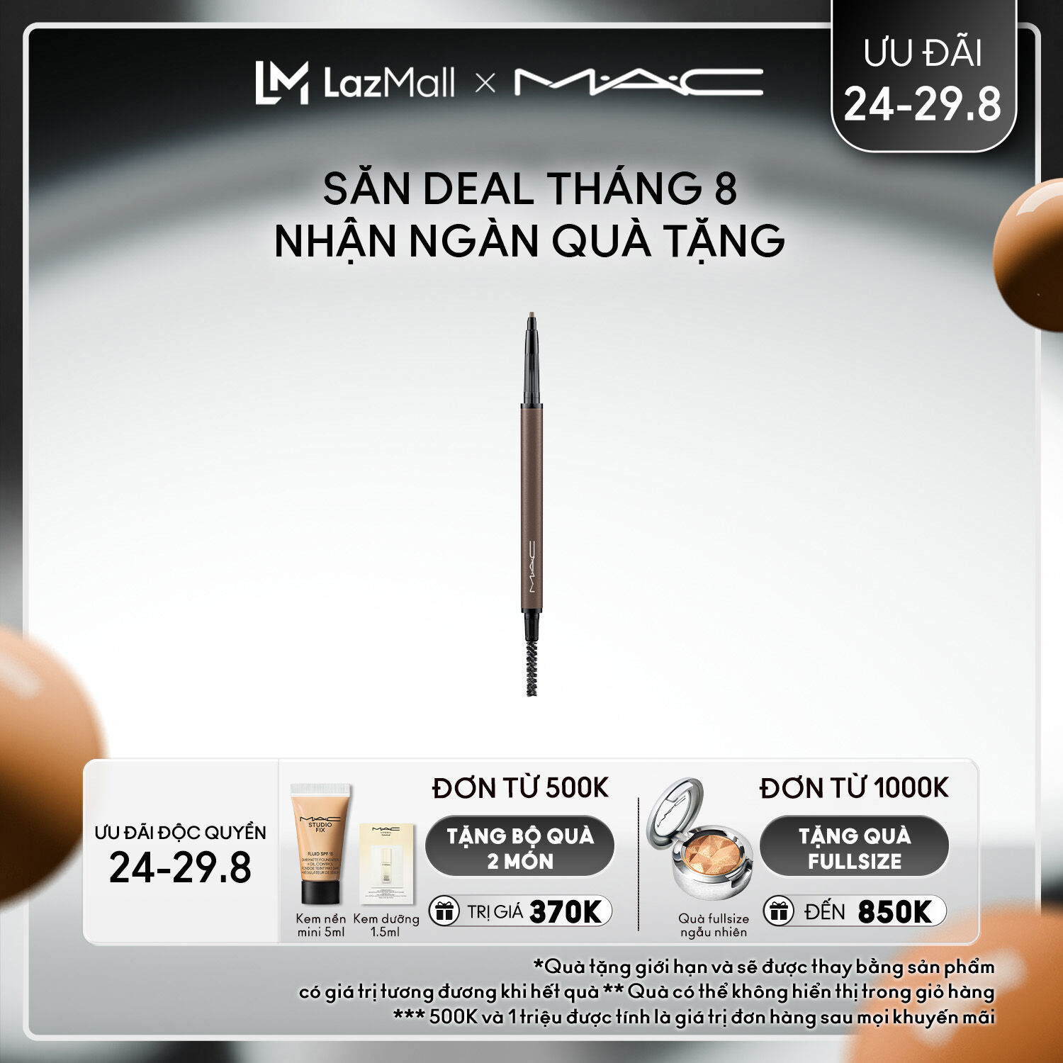 Bút kẻ chân mày định hình và làm sắc nét chân mày, bền màu đến 12 giờ MAC Eye Brows Styler 0.9g