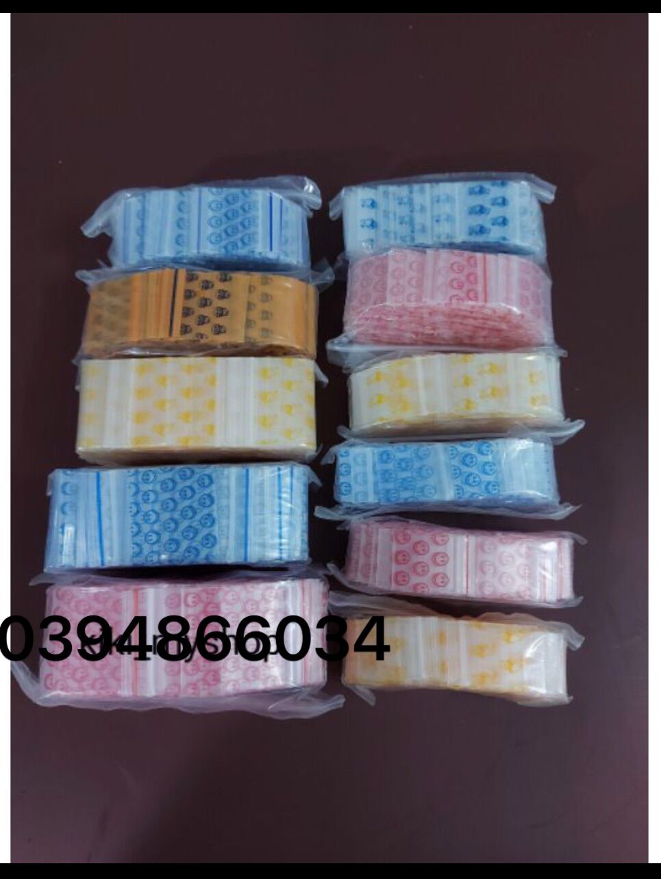Goi 100c túi zip mini miet mép hoa văn chuyên đựng đá quý,đồ trang sức size 1.8x2.5