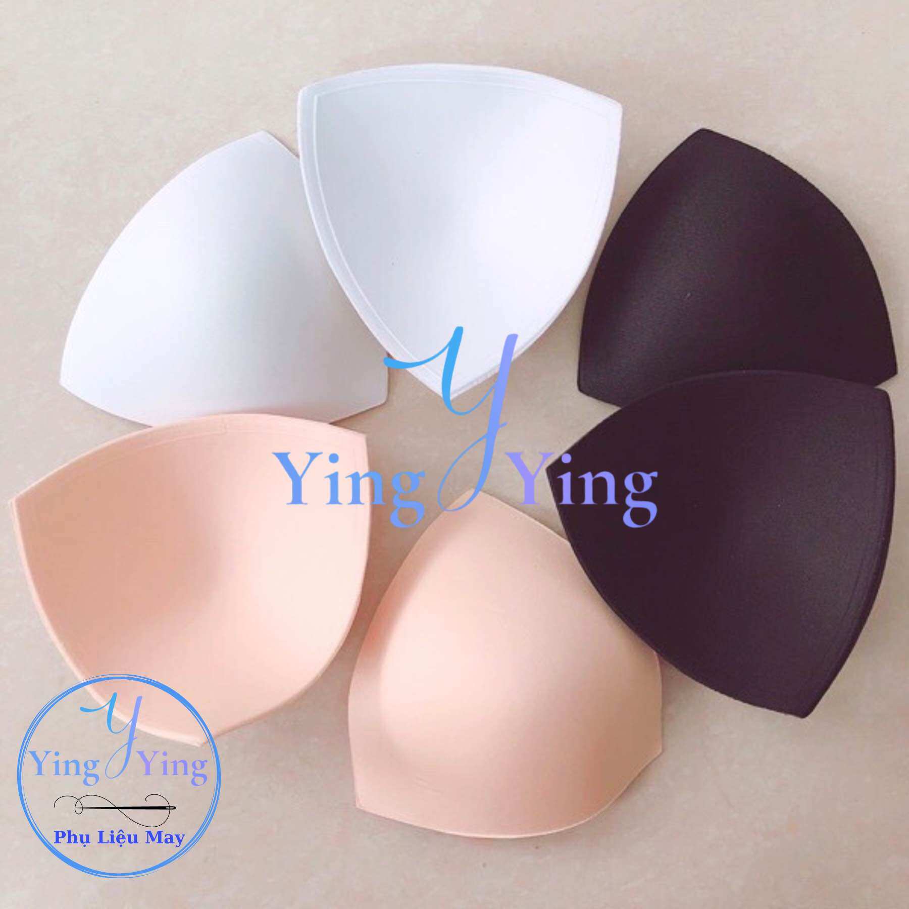 Mút tam giác dày size 80-85, mút ép vải, mút độn áo ngực, áo tập