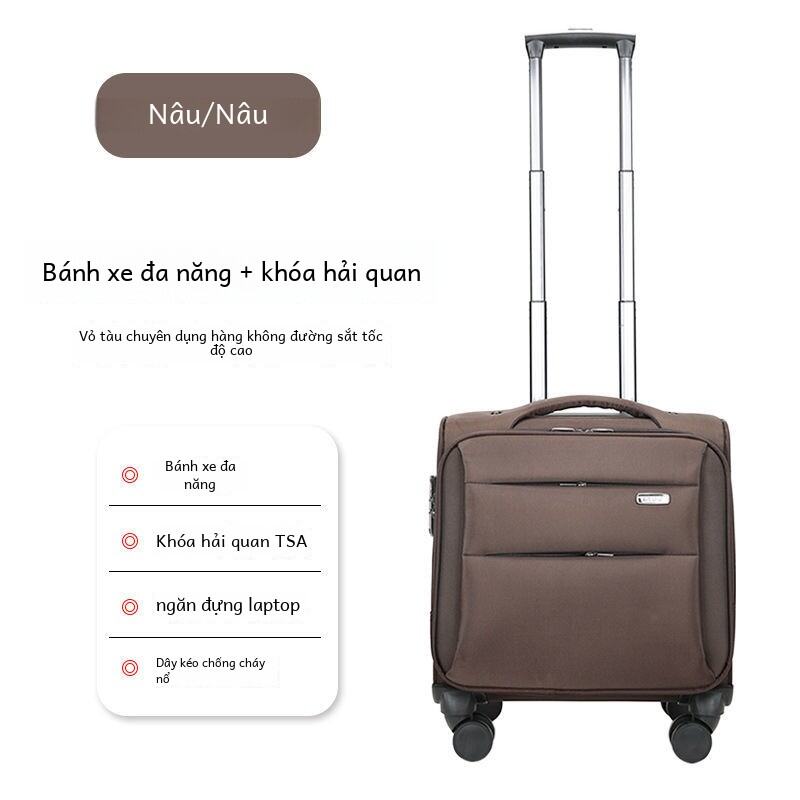 Kinh Doanh Du Lịch Vải Oxford Túi Hành Lý Vali Nội Trú 16 Inch 18 Khóa Kéo Đóng Cửa Nam Nữ 14 Da Khó