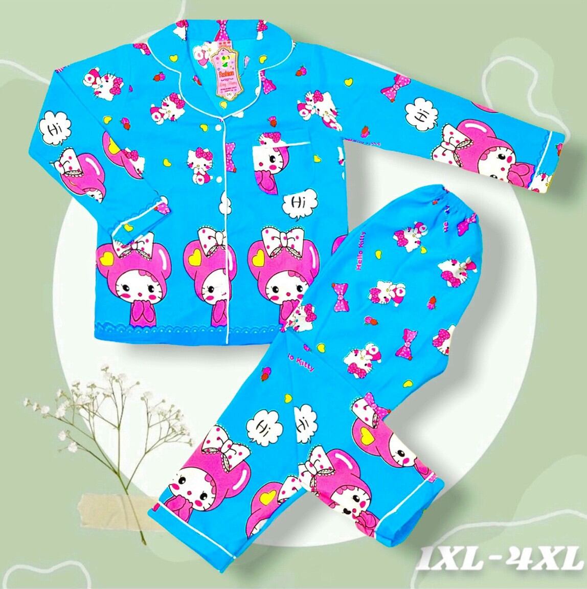 Đồ bộ pijama lụa bé gái size lớn - đồ bé gái mặc nhà - m60