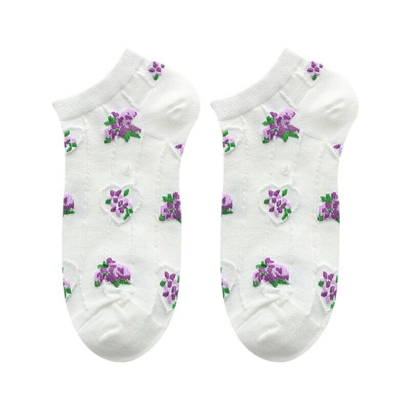 [HCM]Set 5 đôi vớ hoa nhí Lavender tím lịm