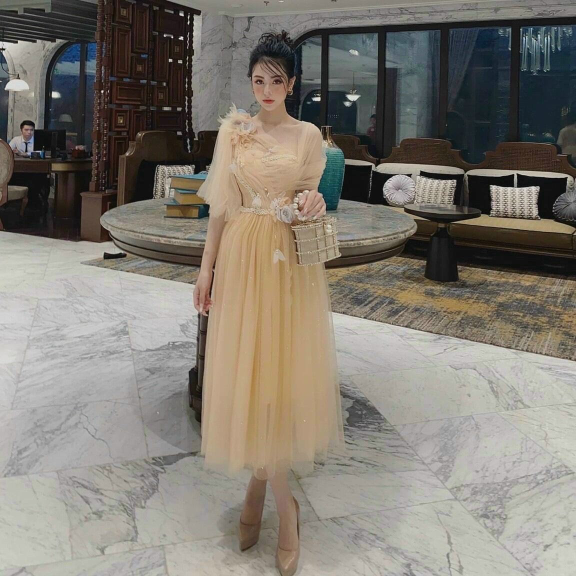 ĐẦM XÒE KIM TUYẾN ĐíNH HOA