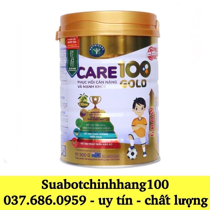 Sữa bột care 100 gold lon 900g - mẫu mới, date mới